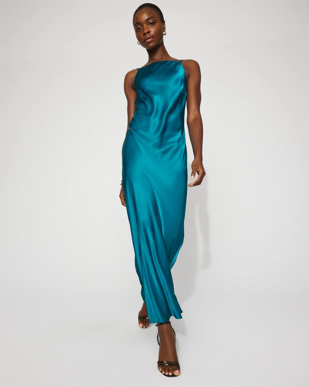 Square Neck Satin Slip Dress | White House Black Market